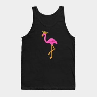 Pink Flamingo Felt Style Gold Glitter Crown | Cherie's Art(c)2020 Tank Top